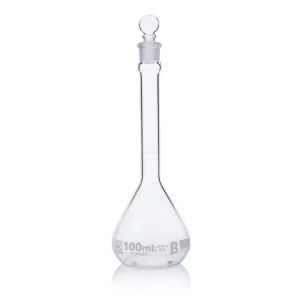 Globe Scientific 100mL Volumetric Flask Globe Glass Class B 6/Box 8250100