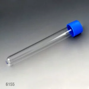 Globe Scientific Test Tube with Separate Blue Screw Cap, 16 x 120mm (15mL), PS Case/1000 6155