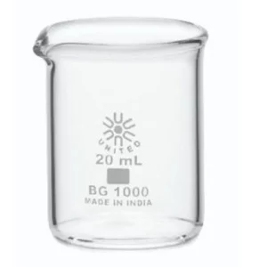 United Scientific 20 ml Beakers, Low Form, Borosilicate Glass BG1000-20