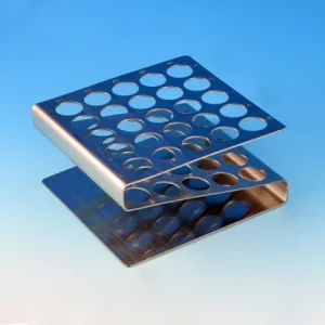 Globe Scientific 12/13mm, Stainless Steel Tube Racks, 50-Place, "Z" Shape 457105