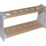 WOODEN TEST TUBE STAND RACK 6 HOLE (2 x 32MM; 4 x 22MM)