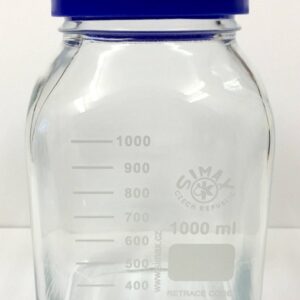 Square Laboratory Reagent Bottle Clear Glass