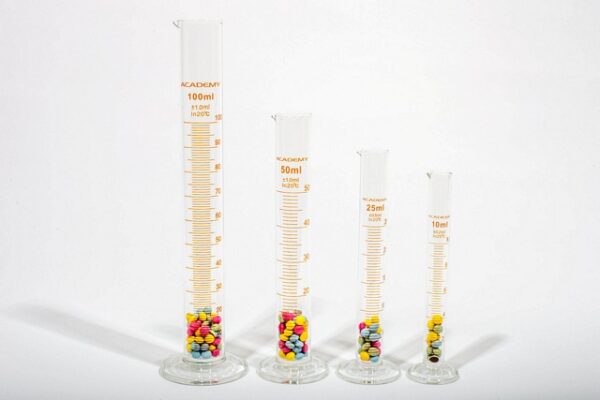 10ml 25ml 50ml 100ml Laboratory Borosilicate Measuring Cylinder Set