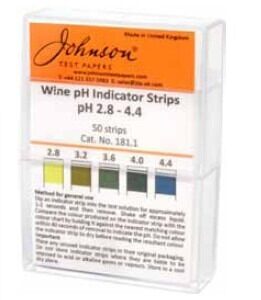 Johnsons PH Narrow Range Indicator Strips 2.8-4.4 non bleed PACK OF 50 Homebrew