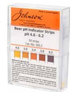 Johnsons PH Narrow Range Indicator Strips 4.6-6.2 non bleed PACK OF 50 Homebrew