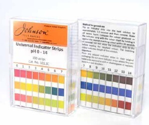 Johnsons PH Indicator Strips 0-14 non bleed PACK OF 100