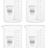 4PK Beakers, 2000ml - Low Form - Graduated - Borosilicate Glass