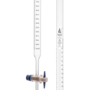 Burettes - PTFE Key stopcock Class 'A' 100 ml White graduation