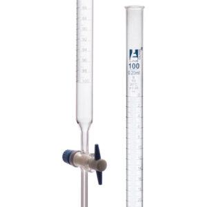 Burettes - PTFE Key stopcock Class 'B' 100 ml White graduation