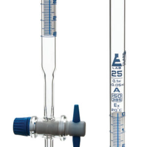 Burettes Schell bach-PTFE key stopcock Class 'A' 25 ml