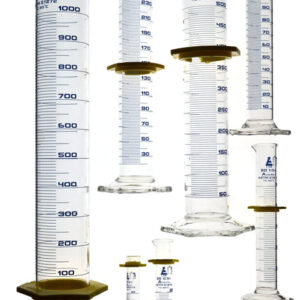 Measuring Cylinders 7 Piece Set, Class A, ASTM - Blue Graduations - Borosilicate Glass - Eisco Labs