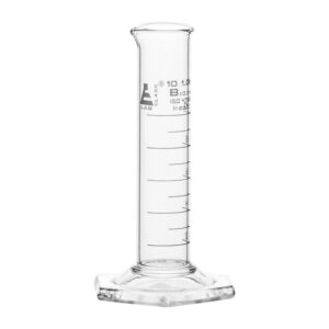 Measuring Cylinder, 10ml - Class B - Squat Form, White Graduations - Borosilicate Glass - Eisco Labs