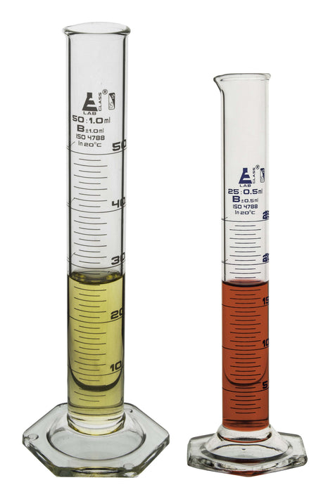 Measuring cylinder, 5ML - class b, tolerance 0.10ML - hexagonal