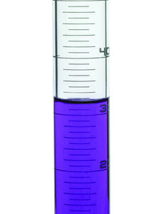 Measuring Cylinder, 50ml - Class A, Tolerance: ±0.50ml - Hexagonal Base - White Graduations - Borosilicate Glass - Eisco Labs