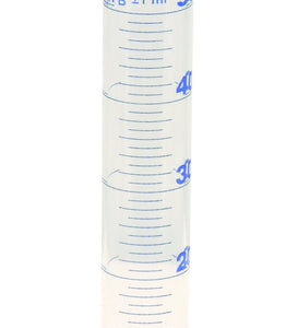 Measuring Cylinder, 5ml - Class B - Detachable, Plastic Hexagonal Base & Protective Collar - Blue Graduations - Borosilicate Glass - Eisco Labs
