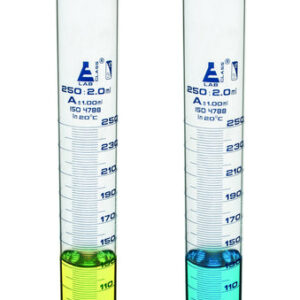 Measuring Cylinder, 1000ml - Class A - 29/32 Polypropylene Stopper - Hexagonal Base, Blue Graduations - Borosilicate Glass - Eisco Labs