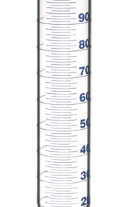 Crow Receiver, 100ml - Class B - Borosilicate Glass - Blue Graduations, Round Base & Spout - Oil Distilation & Tar Tests - 10" tall - Eisco Labs