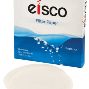 Eisco Labs Premium Qualitative Filter Paper, 12.5cm Dia., Medium Speed (85 gsm), 10μm (10 micron) Pore Size - Pack of 100