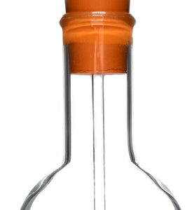 Boiling Flask Stopper & Tubing, 100ml - Borosilicate Glass - Round Bottom, Narrow Neck (0.85" ID) - Includes Glass Tubing & Rubber Stopper - Eisco Labs