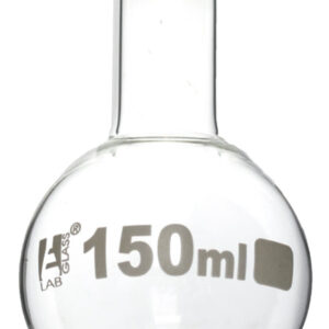 Boiling Flask, 150ml - Borosilicate Glass - Round Bottom, Narrow Neck (0.95" ID) - Eisco Labs