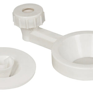 Funnel Holder, Single - Polypropylene - For Funnels 1-6" Diameter - Grips Rods of 0.37-0.5" Diameter - Eisco Labs