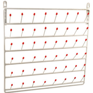 Draining Rack, 48 Pegs (2.75 Inch Pegs) - Wall Mountable, Vinyl Coated Steel - For Labware - Eisco Labs