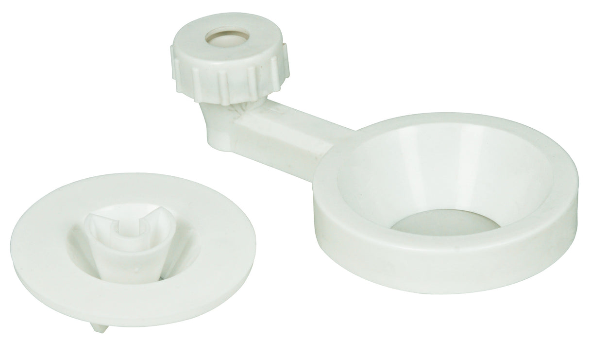 Funnel Holder, Double - Polypropylene - For Funnels 1-6" Diameter - Grips Rods of 0.37-0.5" Diameter - Eisco Labs