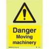 Danger moving machinery sign-Photoluminescent