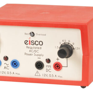 Eisco Labs AC/DC Regulated Power Supply, 2 Independent Outputs, 6 defined voltages up to 12V, 500mA