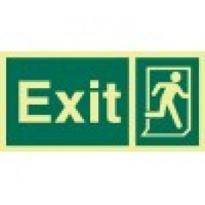 Fire Exit Right Sign-Photoluminescent