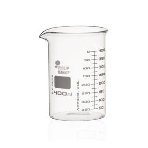 Philip Harris Glass Beaker Squat Form: 400ml - Pack of 6 Pack of six