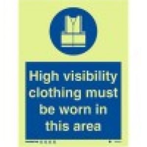 Wear Protective Clothing Sign- Photoluminescent