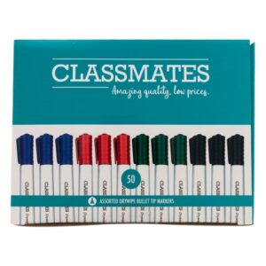 Classmates Whiteboard Marker Assorted Bullet Tip - Pack of 50 Pack of fifty