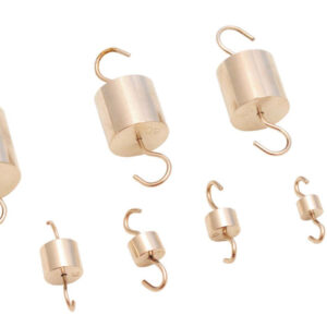 Eisco Labs Brass Cylinder Hooked Weights - Set of 9 total weight 500 grams