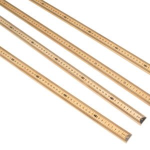 Meter Scale Hardwood, one meter - Vertical reading-zero top - Premium