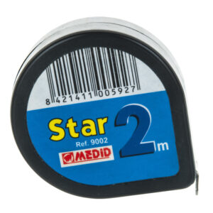 Tape Measure, 2 Meters - Flexible Steel, Enameled - Retractable, Locking Control - Eisco Labs