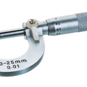 EISCO Micrometer Screw Gauge w/Lock, Nickel Plated Brass - Range 0-25x0.01mm