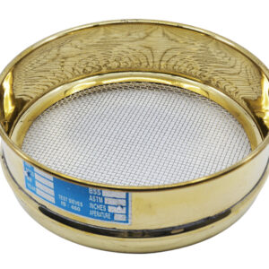 Test Sieve, 8 Inch - Full Height - ASTM No. 10 (2.0mm) - Brass Frame with Stainless Steel Wire Mesh - Eisco Labs