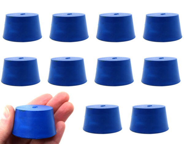 10PK Neoprene Stoppers, Solid - ASTM - Size: #9 - 37mm Bottom, 45mm Top, 25mm Length