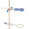 4 Piece Set - Rectangular Retort Stand, Rod, Clamp & Ring Set - 8"x5" Steel Base, 23.6" Stainless Steel Rod, 3" Steel Support Rings, 4-Pronged Cork-Lined Clamp - Eisco Labs