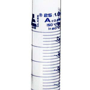 Measuring Cylinder, 25ml - Class A - Squat Form, Blue Graduations