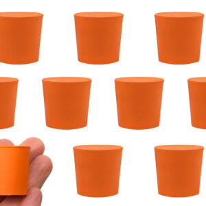 10PK Rubber Stoppers - Solid - 25mm Bottom 28mm Top 28mm Length