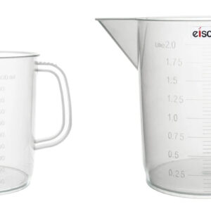 Set of 2 Measuring Jugs, 1000ml & 2000ml - Polypropylene, Raised Graduations