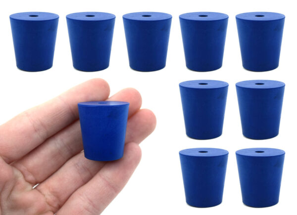 10PK Neoprene Stoppers, 1 Hole - ASTM - Size: #3 - 18mm Bottom, 24mm Top, 25mm Length