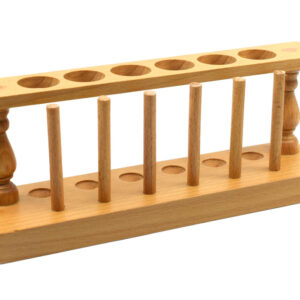 Wooden Test Tube Stand & Draining Rack - Holds 6 Tubes