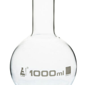 Boiling Flask 1000ml - Borosilicate Glass - Flat Bottom Narrow Neck - Eisco Labs