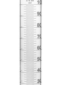 Graduated Cylinder, 100ml - Class A - White Graduations, Round Base