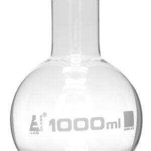 Boiling Flask, 1000ml - Borosilicate Glass - Round Bottom, Wide Neck, Beaded Rim - Eisco Labs