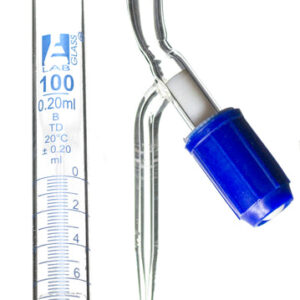 Class B 100mL Borosilicate Burette - 0.2mL Graduations - 0.2mL Tolerance - PTFE (No Lube) Stopcock - 30.5" Tall