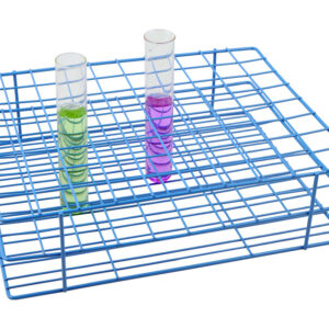 Blue Epoxy Coated Steel Wire Test Tube Rack, 80 Holes, Outer Diameter Permitted of Tubes 22-25mm or Less , 8x10 Format